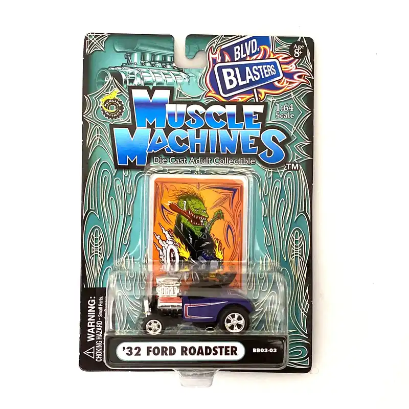 Muscle Machines '32 Ford Roadster – Stunning Purple Diecast Collectible for Car Enthusiasts – 1:64 Scale Model - Funline Merchandise Co