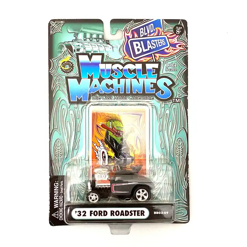 Muscle Machines '32 Ford Roadster – Vintage Gray Diecast Collectible Car 1:64 Scale Model for Car Enthusiasts - Funline Merchandise Co