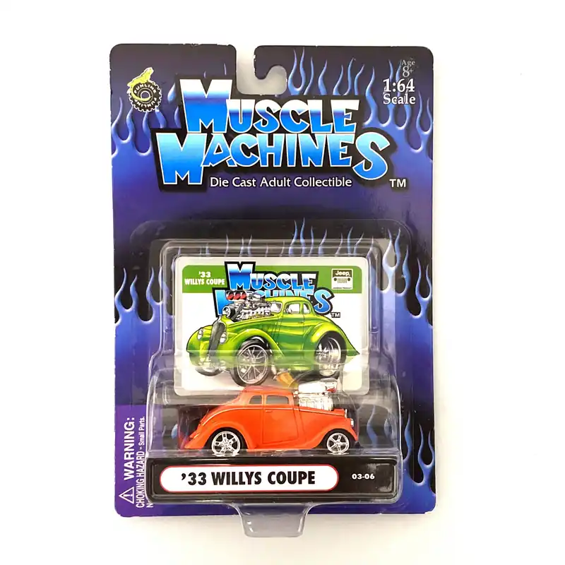 Muscle Machines '33 Willys Coupe – Vibrant Orange Diecast Collectible Car for Car Enthusiasts – 1:64 Scale Model - Funline Merchandise Co