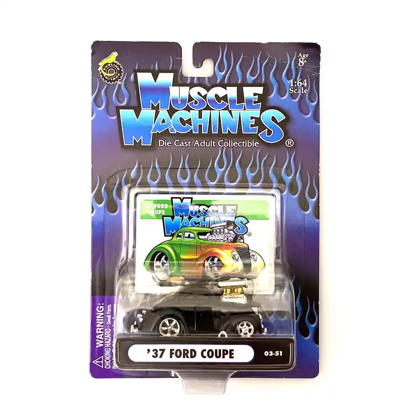 Muscle Machines '37 Ford Coupe – Stunning Black Diecast Collectible for Car Enthusiasts – Vintage 1:64 Scale Model - Funline Merchandise Co
