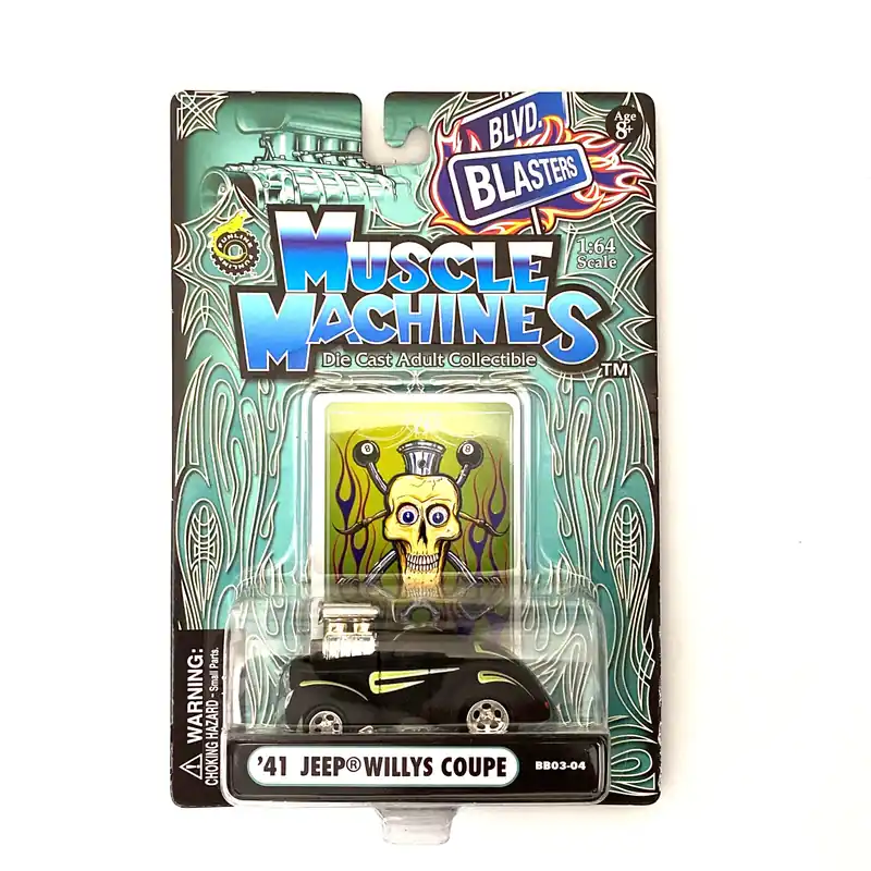 Muscle Machines '41 JEEP Willys Coupe – Black Diecast Collectible Car for Car Enthusiasts – 1:64 Scale Model – Vintage Style - Funline Merchandise Co