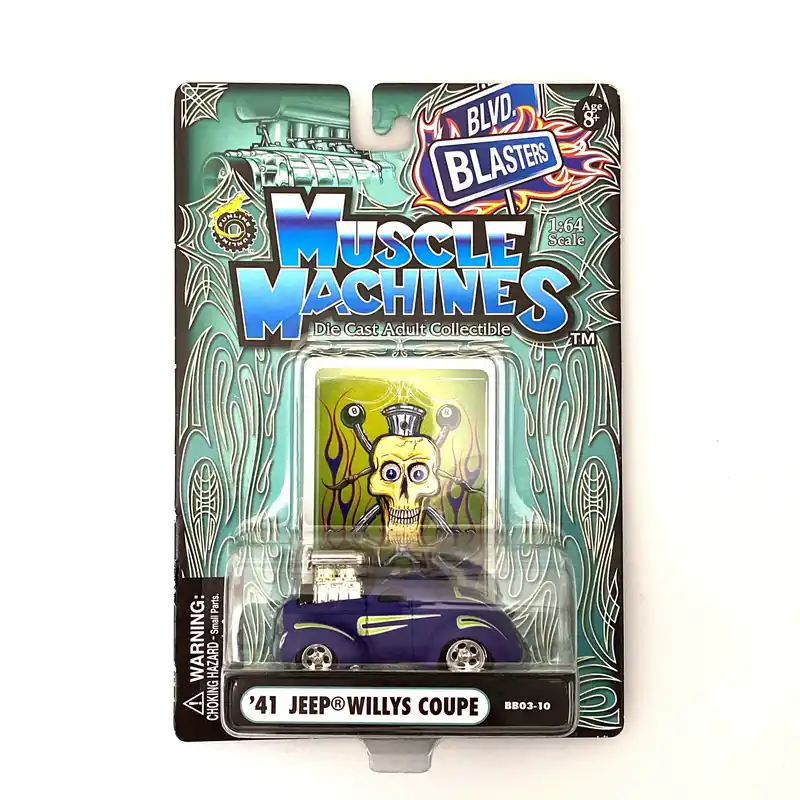 Muscle Machines '41 JEEP Willys Coupe – Vintage Purple Diecast Collectible Car 1:64 Scale Model for Car Enthusiasts - Funline Merchandise Co