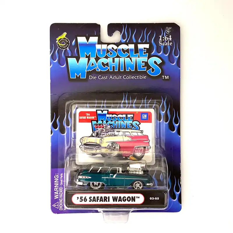 Muscle Machines '56 Safari Wagon – Vibrant Green Diecast Collectible for Vintage Car Enthusiasts – 1:64 Scale Model - Funline Merchandise Co