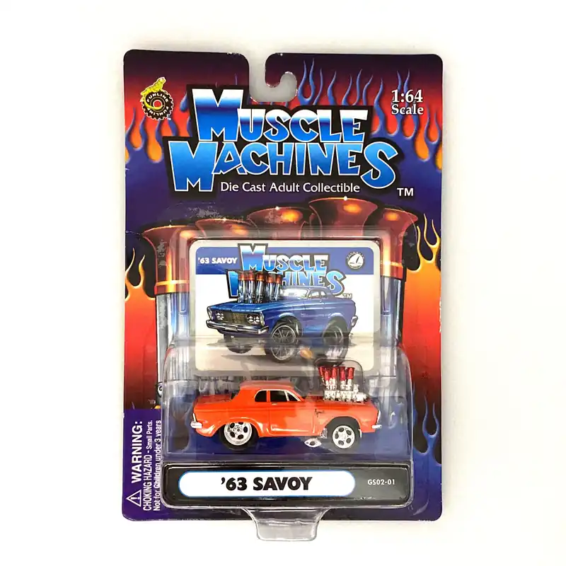 Muscle Machines Diecast Car – Vintage 1963 Savoy Collectible for Adult Collectors – 1:64 Scale Model in Stunning Orange - Funline Merchandise Co