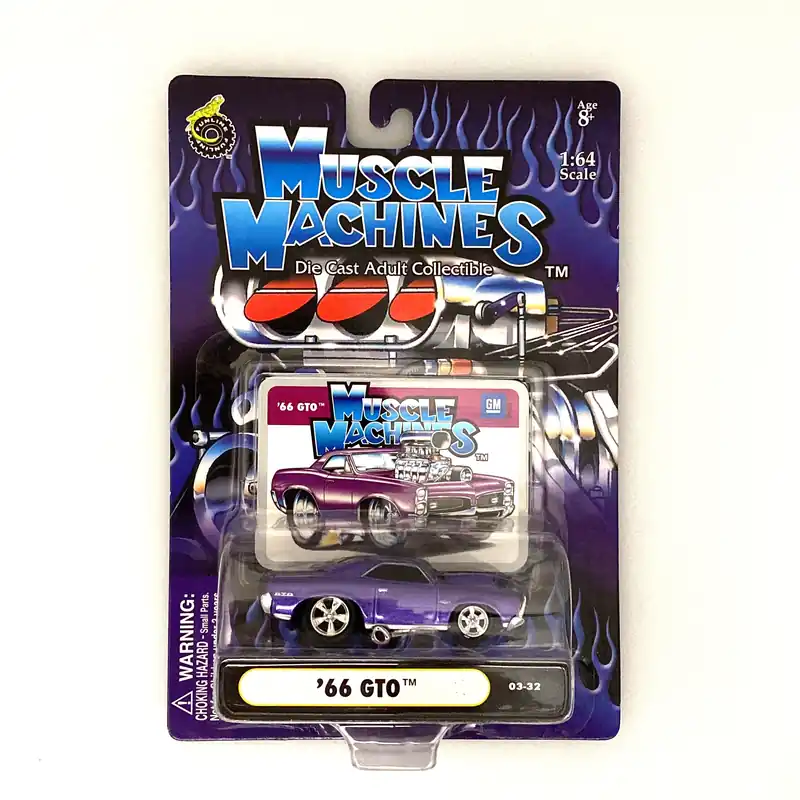 Muscle Machines '66 GTO Diecast Car – Stunning Purple Collectible for Adult Collectors – Vintage 1:64 Scale Model - Funline Merchandise Co