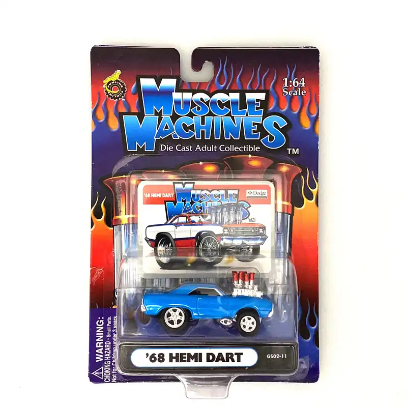 Muscle Machines Hemi Dart Diecast Car – Vintage 1:64 Scale Collectible for Adult Collectors – Blue Model #GS02-11
