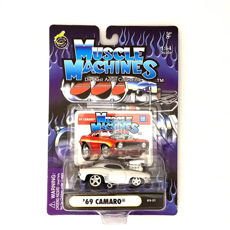 Muscle Machines Camaro Diecast Car – Pristine 1:64 Scale Collectible for Adult Car Enthusiasts – Silver Vintage Style - Funline Merchandise Co