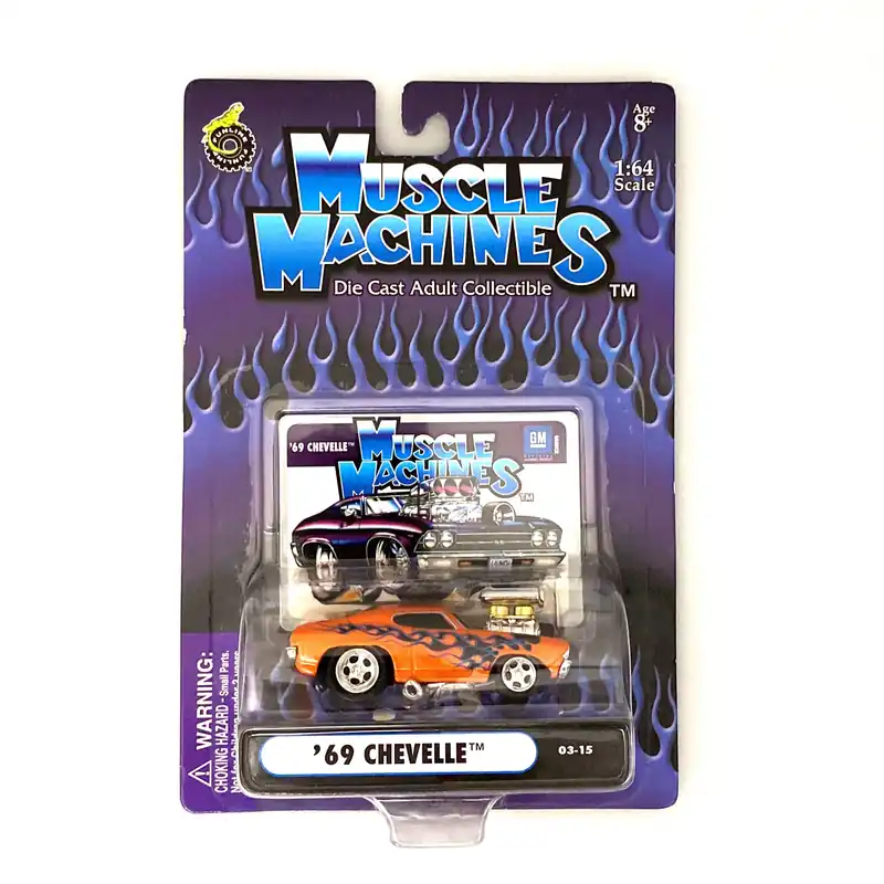 Muscle Machines '69 Chevelle Diecast Car – Vintage Orange 1:64 Scale Model for Collectors & Car Enthusiasts - Funline Merchandise Co