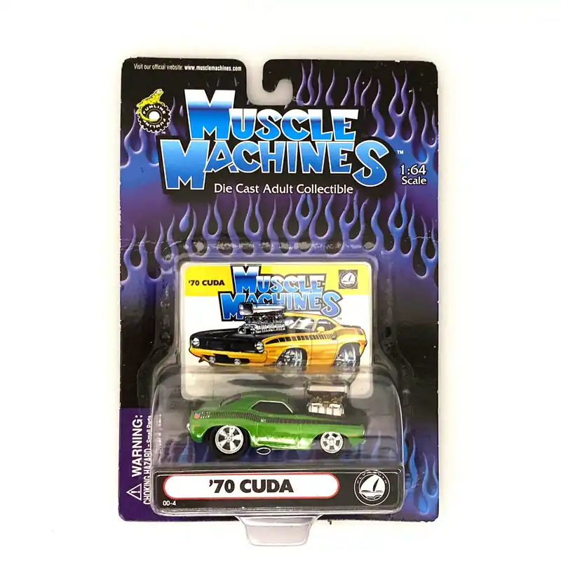 Muscle Machines '70 Cuda Diecast Car – Stunning 1:64 Scale Collectible for Adult Collectors – Vintage Green Model - Funline Merchandise Co