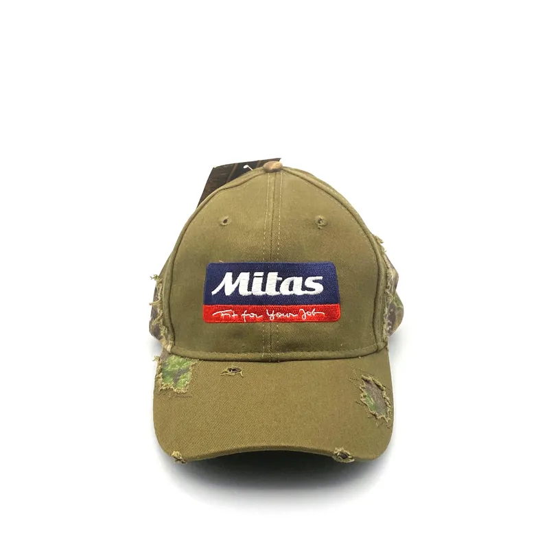 Mitas Tires Dad Hat Adjustable Green Camouflage Baseball Cap Distressed - Realtree