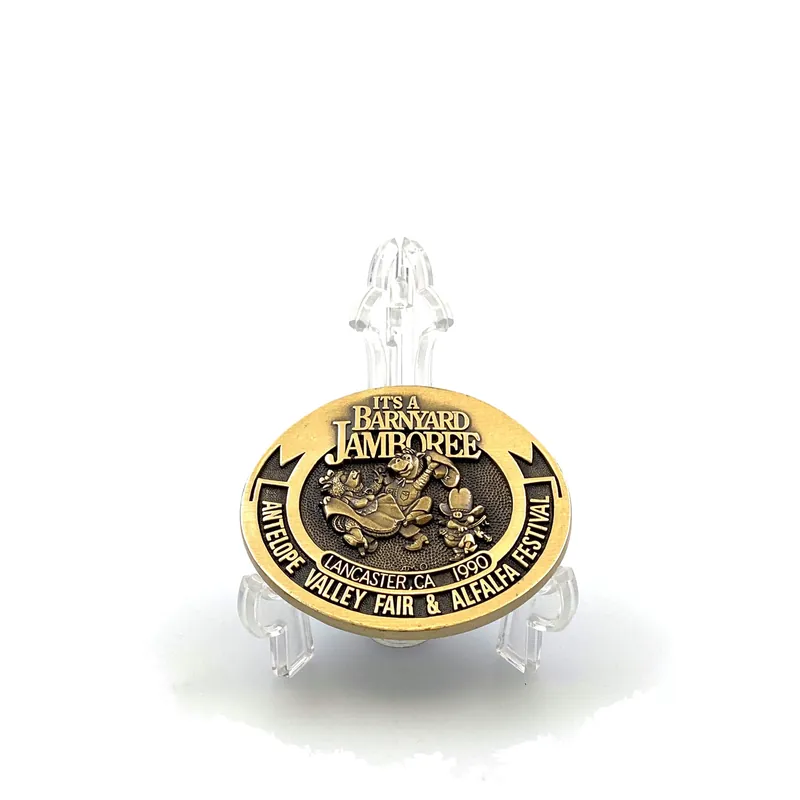 “Antelope Valley Fair & Alfalfa Festival Lancaster, CA 1990” Brass Belt Buckle 3” - Award Design Medals