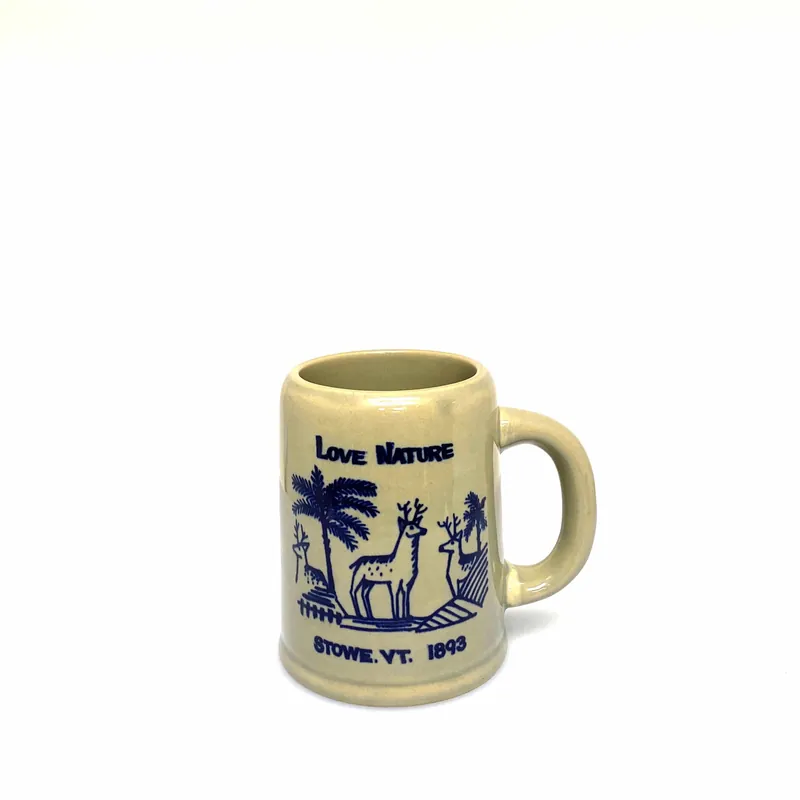 Stowe, VT 1893 “Love Nature” Travel Souvenir Ceramic Coffee Cup Mug - Unmarked