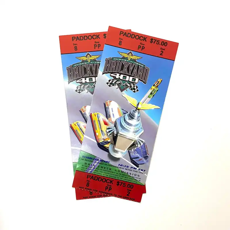 1999 Brickyard 400 Indianapolis Motor Speedway Ticket Stubs, Pair of - NASCAR