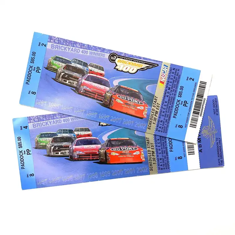 2003 Brickyard 400 Indianapolis Motor Speedway Ticket Stubs, Pair of - NASCAR