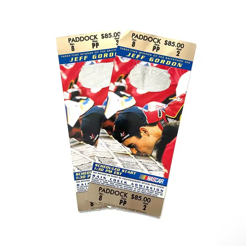 2002 Brickyard 400 Indianapolis Motor Speedway Ticket Stubs, Pair of - NASCAR