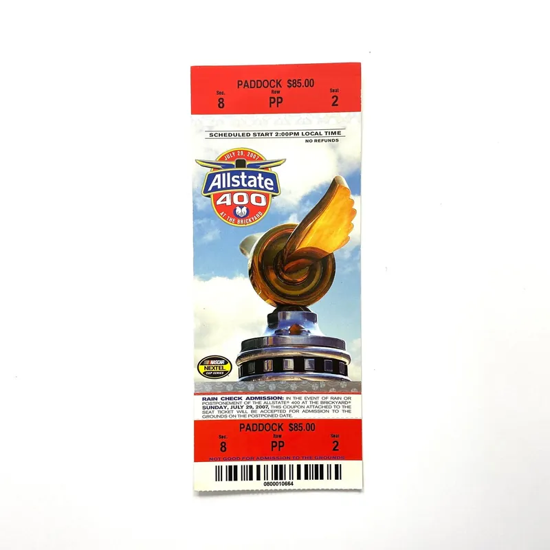 2007 Brickyard 400 Indianapolis Motor Speedway Ticket Stub - NASCAR