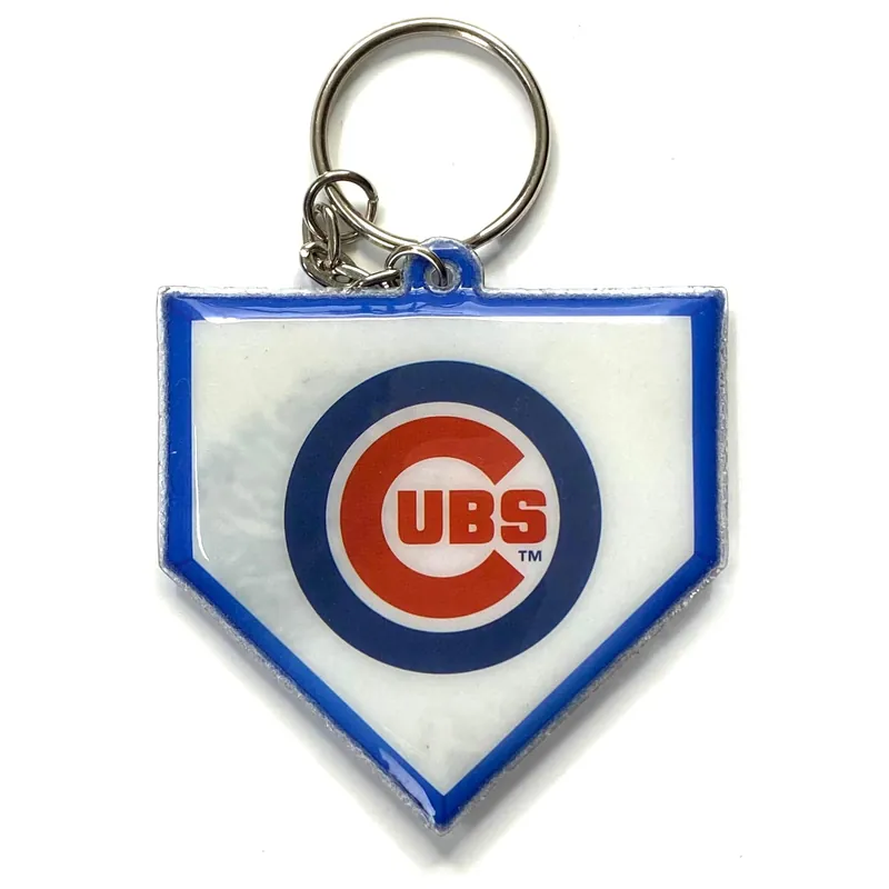 Vintage “Navy Pier Chicago” Cubs Travel Souvenir Keychain Key Ring Plate Soft Plastic - Unmarked