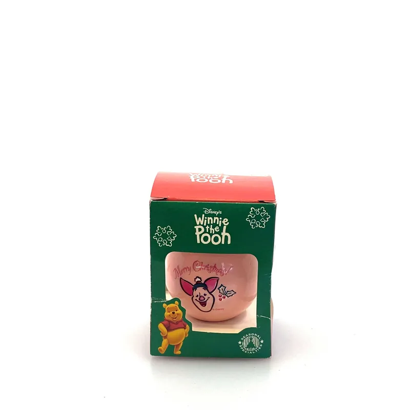 Seasonal Specialties Winnie the Pooh Piglet - Merry Christmas Holiday Ornament Pink Ball