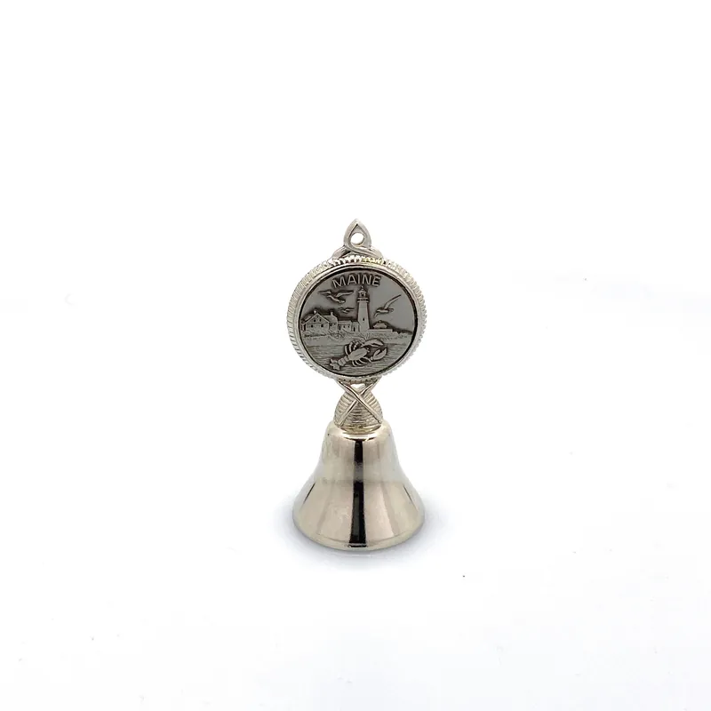 Vintage Hand Bell Travel Tourism Collectible Silver - Maine