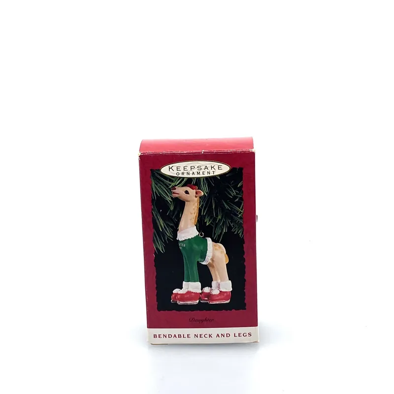 Hallmark Keepsake Christmas Tree Holiday Ornament Skating Giraffe “Daughter” 1993