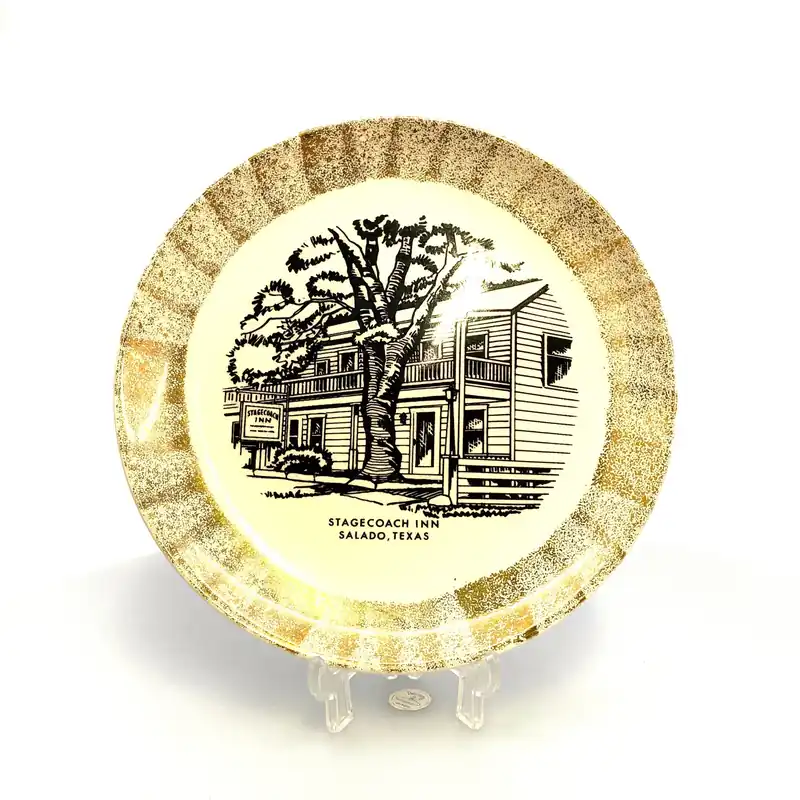 Stagecoach Inn Salgado, TX Collectible Tourism Decorative Plate 11” - Unmarked