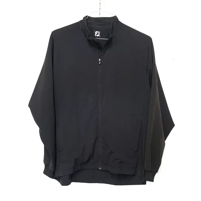 FootJoy Men's Black Pullover Golf Windbreaker Jacket - Size L - Long Sleeve