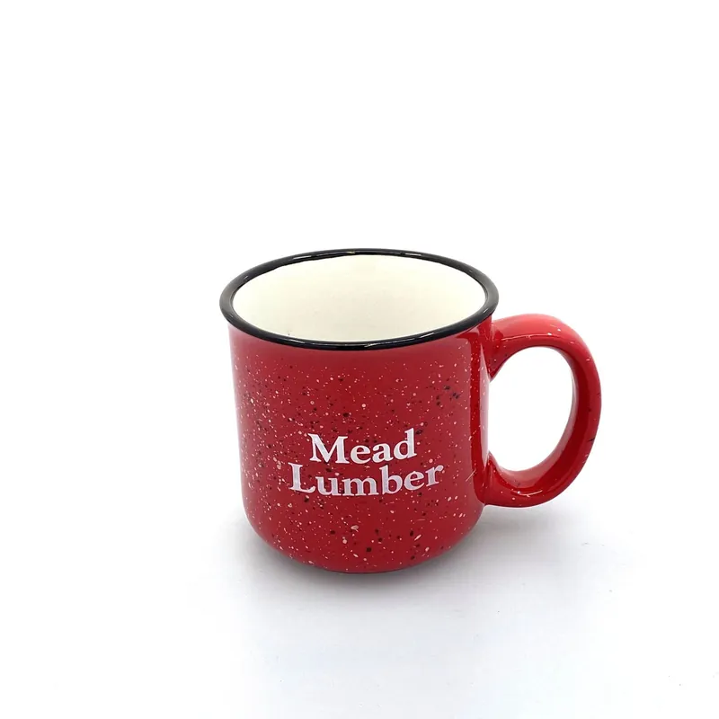Ceramic Speckled Campfire Coffee Cup Mug “MEAD LUMBER” 12oz - Unmarked