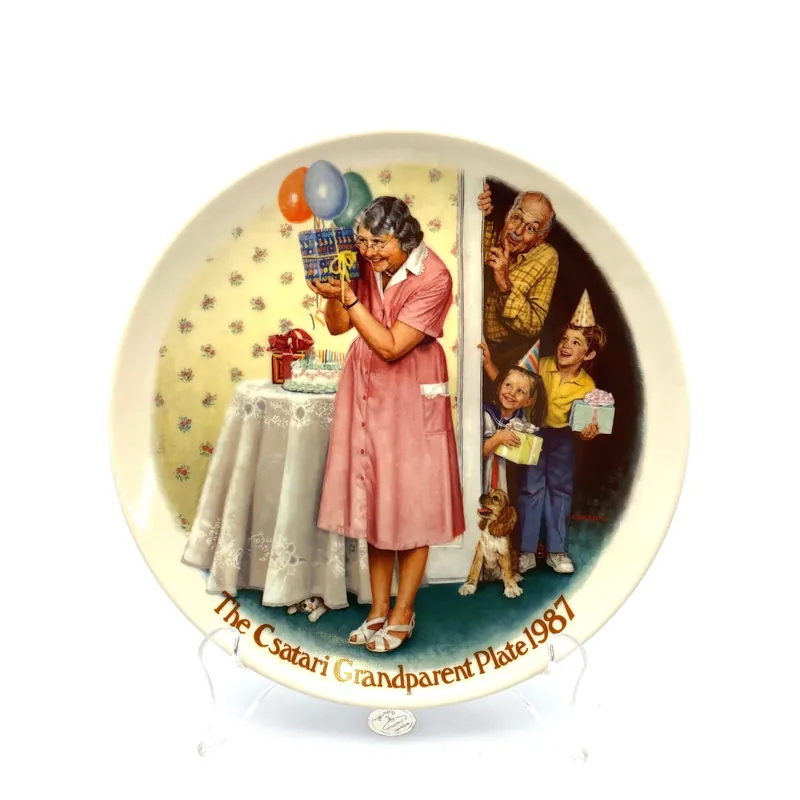 “The Sneak Preview” RARE Joseph Csatari Grandparent Collector Plate 1987 - Edwin M. Knowles