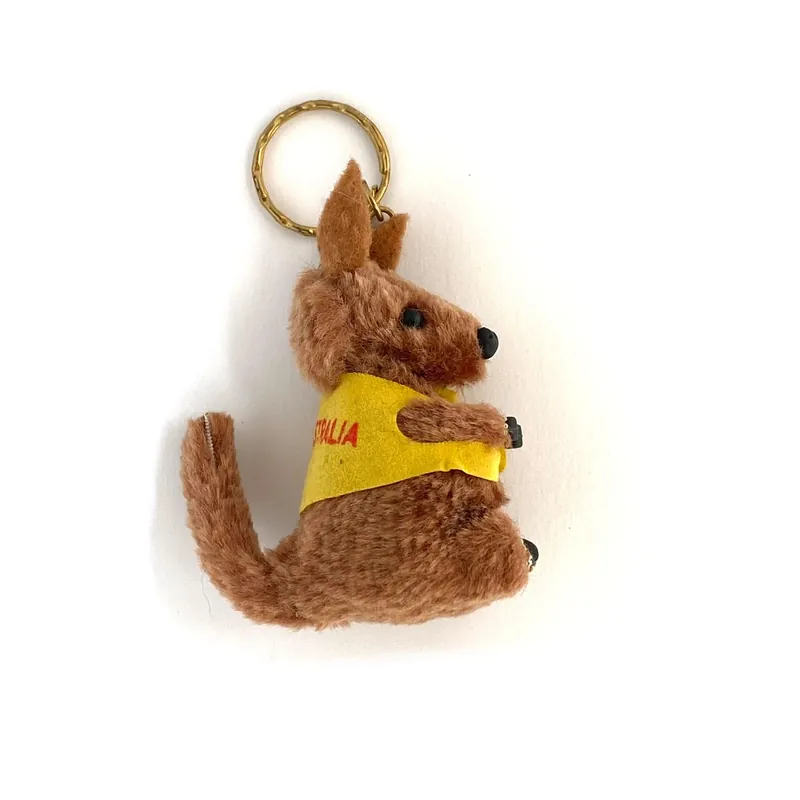 Vintage “I Love Australia” Koala Bear Grabbing Keychain Charm Key Ring Souvenir - Unmarked