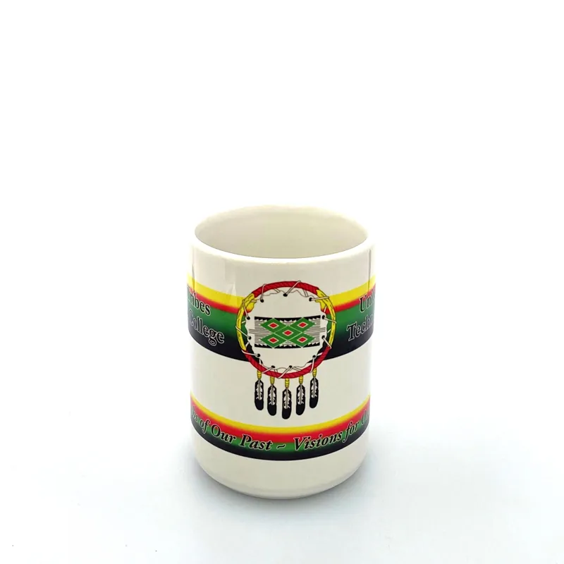 United Tribes Technical College White Ceramic Coffee Cup 12 Fl Oz - Unmarked
