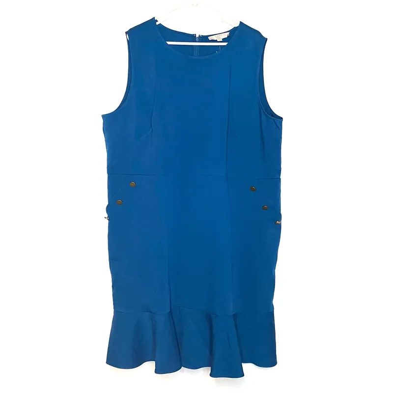 Loft Plus | Womens Sheath Jumper Dress | Color: Teal Blue | Size: 24 | NWT - Ann Taylor