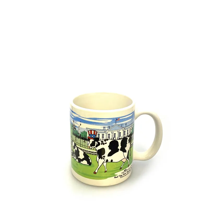 Road Trip Cows Travelin’ East White Ceramic Coffee Cup 12 Fl Oz - Unmarked