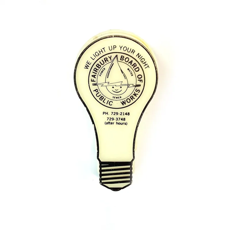 Fairbury Board of Public Works Plug In Night Light, Tested: Works, “We Light Up Your Night” - Unmarked