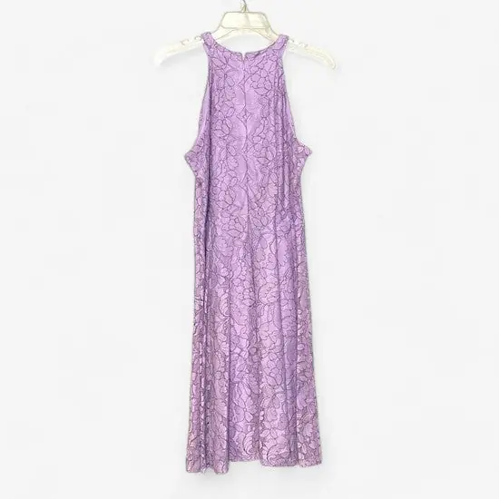 Elle Women's Purple A-Line Halter Dress - Size L - Sleeveless (NWT)