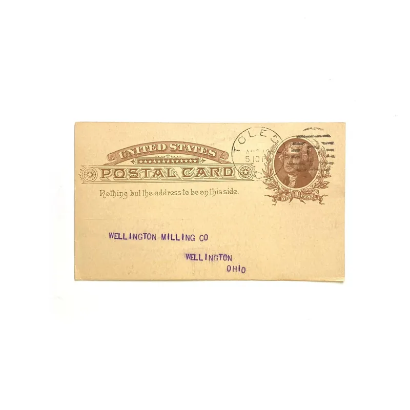 Antique Postal Card - Wheat, Corn, Oats Weights, 1897 - One Cent