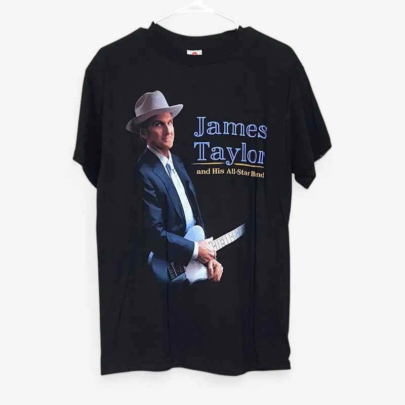 2014 James Taylor Concert Tour T-Shirt - M - Black - All-Star Band Merch