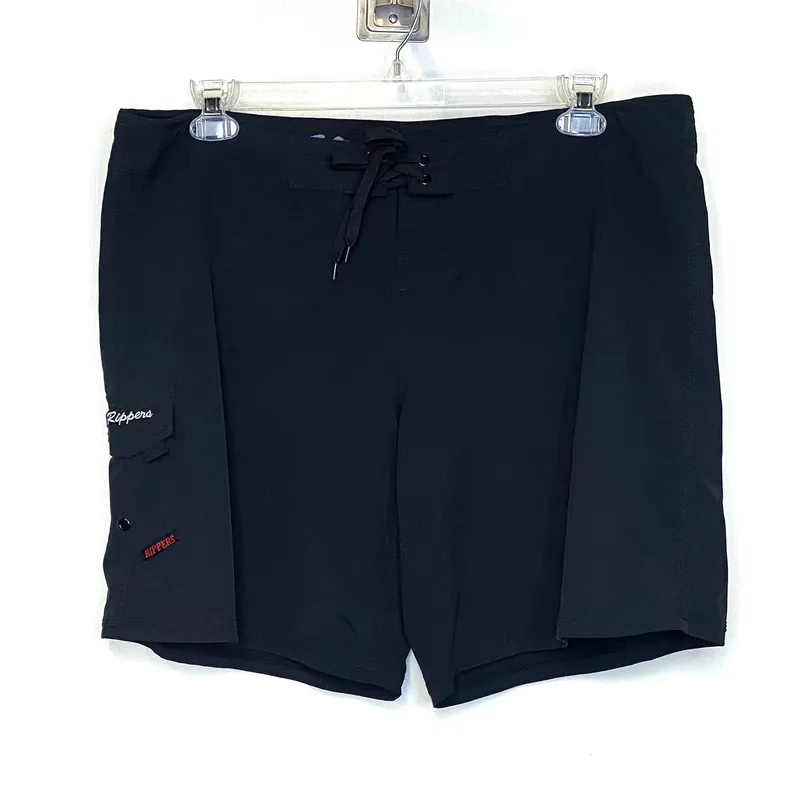 Maui Rippers Womens Drawstring Swim Trunks Shorts Size 16 Black Pre-Owned