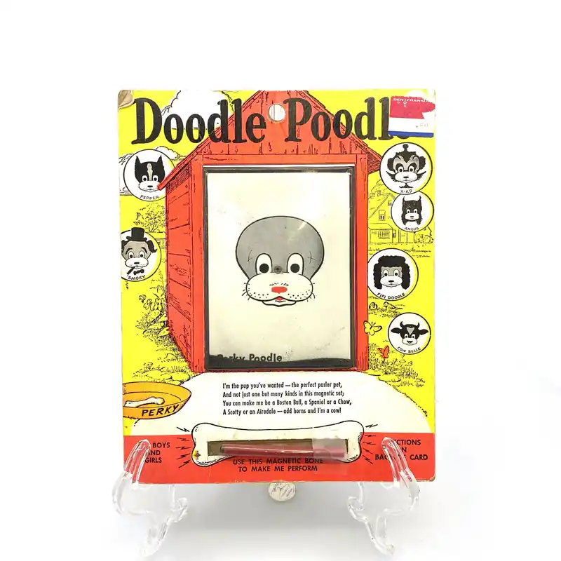 Vintage Doodle Poodle Magnetic Drawing Card Board Toy - Smethport