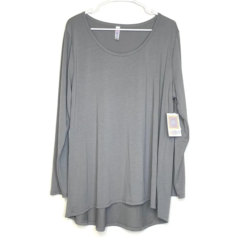 LuLaRoe | Solid Lynnae Top | Color: Cloud Gray | Size: 3XL | L/s | NWT