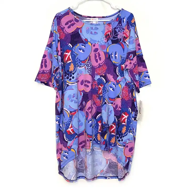 LuLaRoe | Irma Graphic S/s Tunic Top | Design: Mickey Mouse Multicolor | Size: XL | UNICORN | NWT