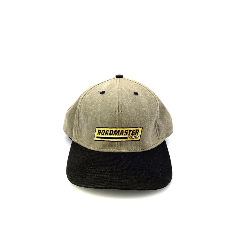 Roadmaster Tires Mens Beige/Black Baseball Hat Cap Adjustable Clasp NEW - Boise Marketing Services