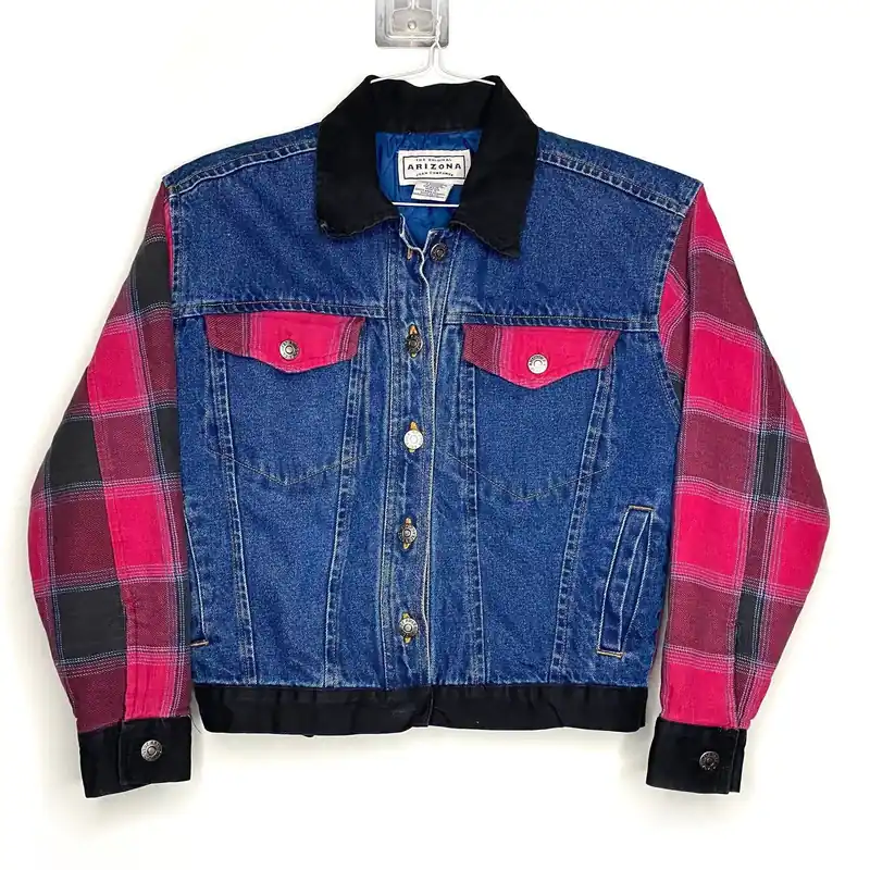 Arizona Jeans Company Girls Blue Denim Quilted Jean Jacket – Machine Washable & Casual Style – Perfect for All Seasons – Available in Medium Size