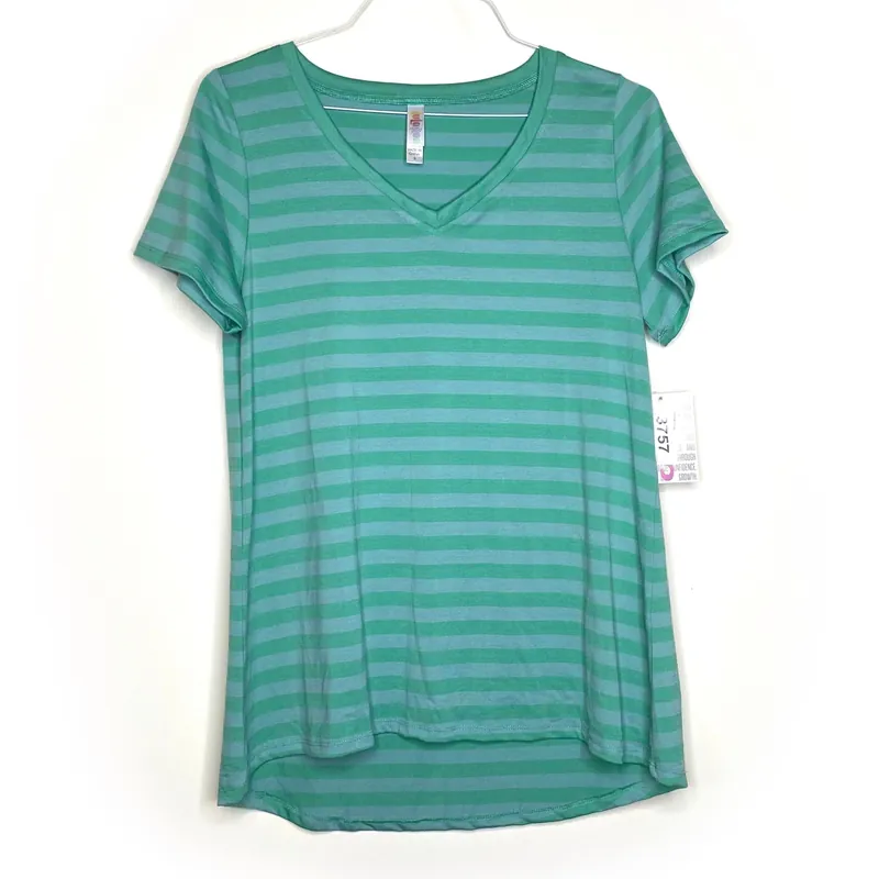 LuLaRoe Womens S Green/Green Christy T Stripes T-Shirt S/s NWT