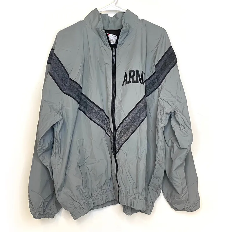 US Army Physical Fitness Uniform Reflective PT Jacket, Size L Windproof Outwear IPFU - JWOD