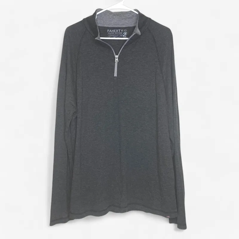 Faherty Men's Gray Cloud Cotton Sweater Sweatshirt - Size XL - Long Sleeve