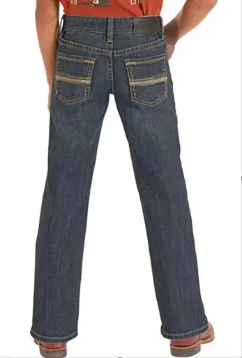 Rock & Roll Denim® Boys' Regular Fit Rope Stitch Pocket Boot Cut Jeans - Kids