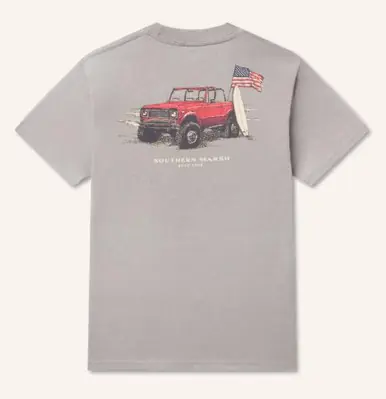Southern Marsh® Boys' S/S Light Grey American Beach Rodeo SEAWASH T-Shirt