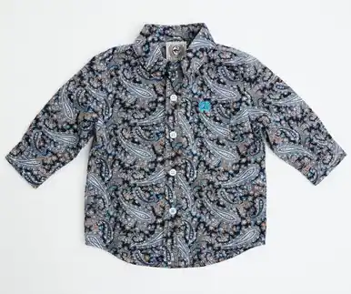 Cinch® Infant Boys' L/S Black/Multi Paisley Print Button Shirt - Kids