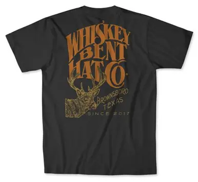 Whiskey Bent Hat Co® Men's S/S Black Buck T-Shirt