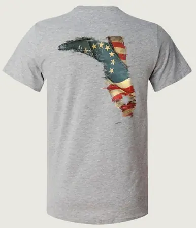 Florida Cracker® Men's S/S Heather Grey Betsy Ross American Flag T-Shirt